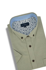 Basket Weave Short Sleeve Shirt in Desert Sage