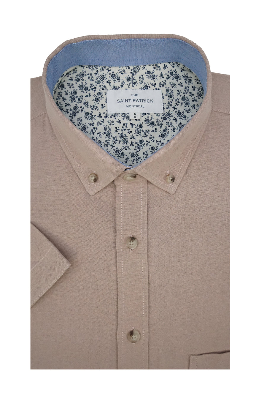 Basket Weave Short Sleeve Shirt in Dusty Rose