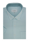 Chemise à manches courtes côtelée Norfolk Drop Needle, bleu aqua