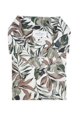 Chemise à manches courtes Aguadilla Jungle Print blanche et verte