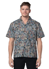 Castillo Short Sleeve Shirt in Cloudy Blue and Artichoke Green