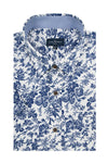 Chemise à manches courtes Oahu bleu marine et blanche