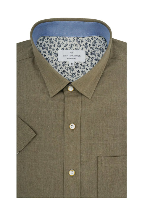 Niihau Linen Blend Short Sleeve Shirt in Hawaiian Sand