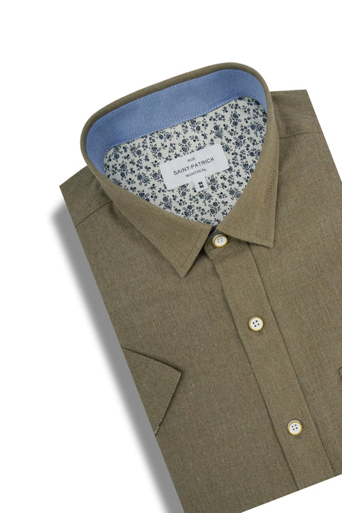 Niihau Linen Blend Short Sleeve Shirt in Hawaiian Sand