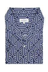 Pavona Comfort Fit Short Sleeve Shirt in Blue and White