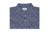 Pavona Comfort Fit Short Sleeve Shirt in Blue and White