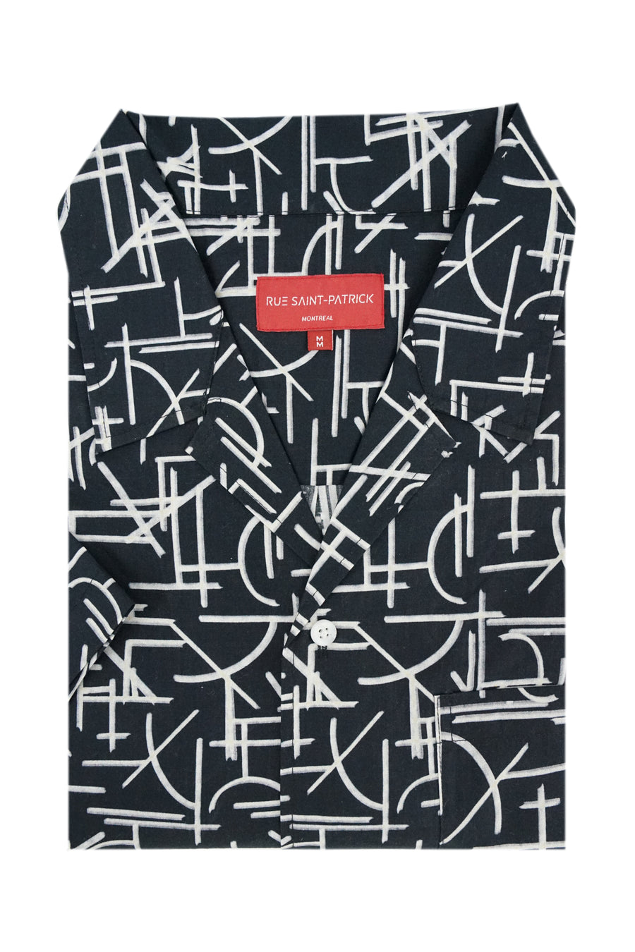 Barletta Comfort Fit Short Sleeve Shirt in Black and White