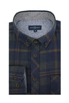 Chemise en flanelle Stockholm bleu marine et vert chasseur