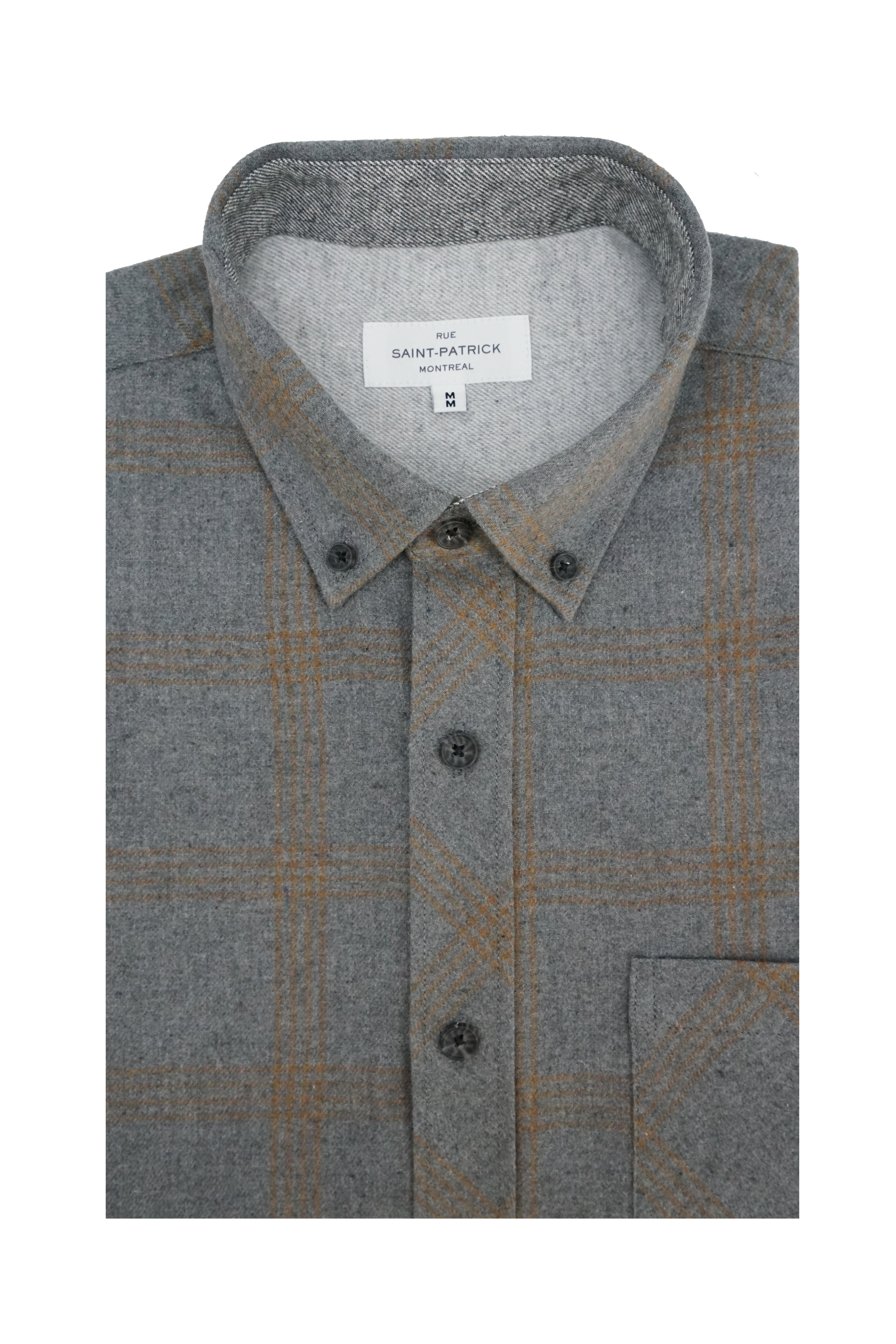 Seapatrick Flannel Shirt in Grey and Ginger