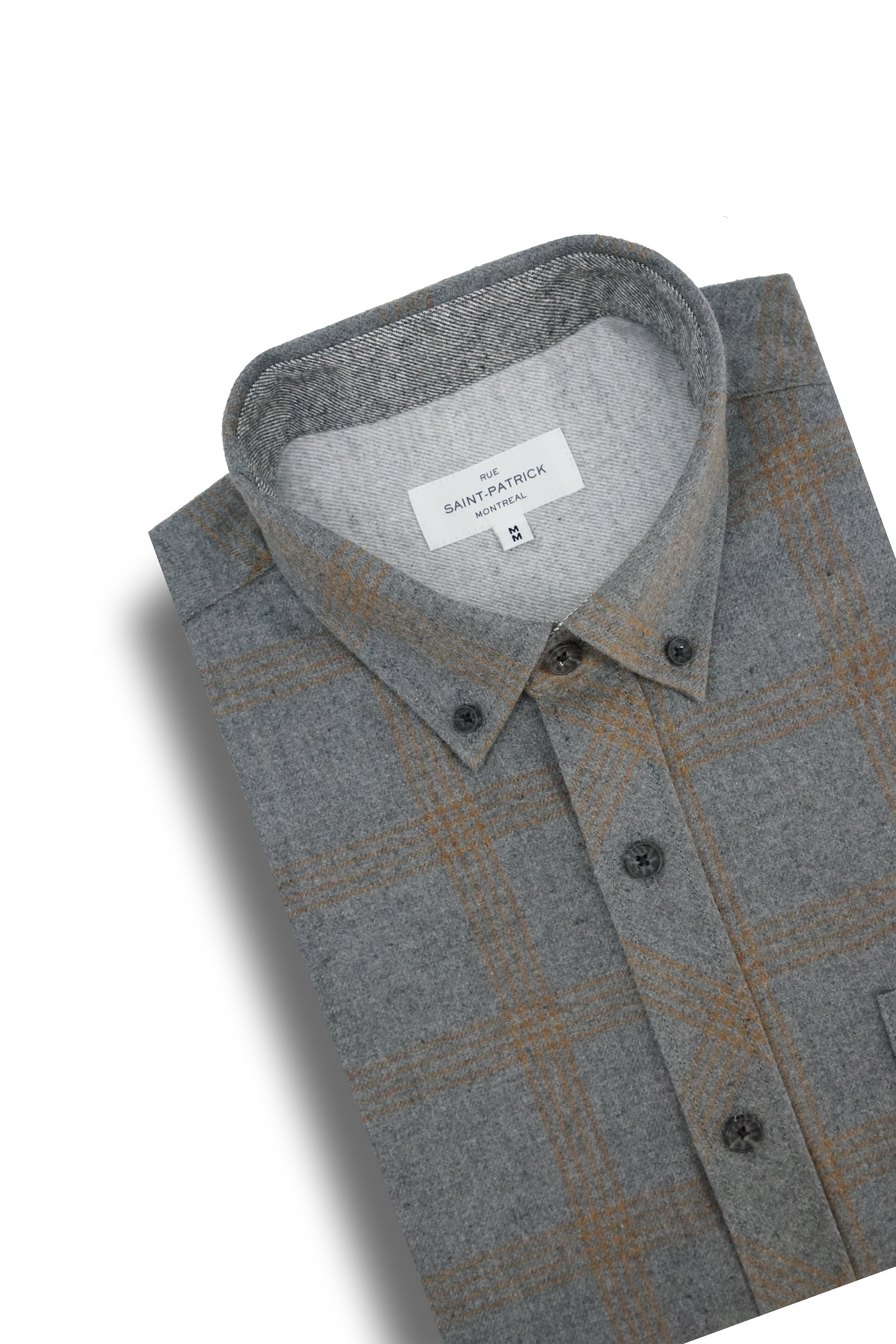 Seapatrick Flannel Shirt in Grey and Ginger