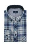 Chemise en flanelle de Marseille, bleu marine et bleu marine