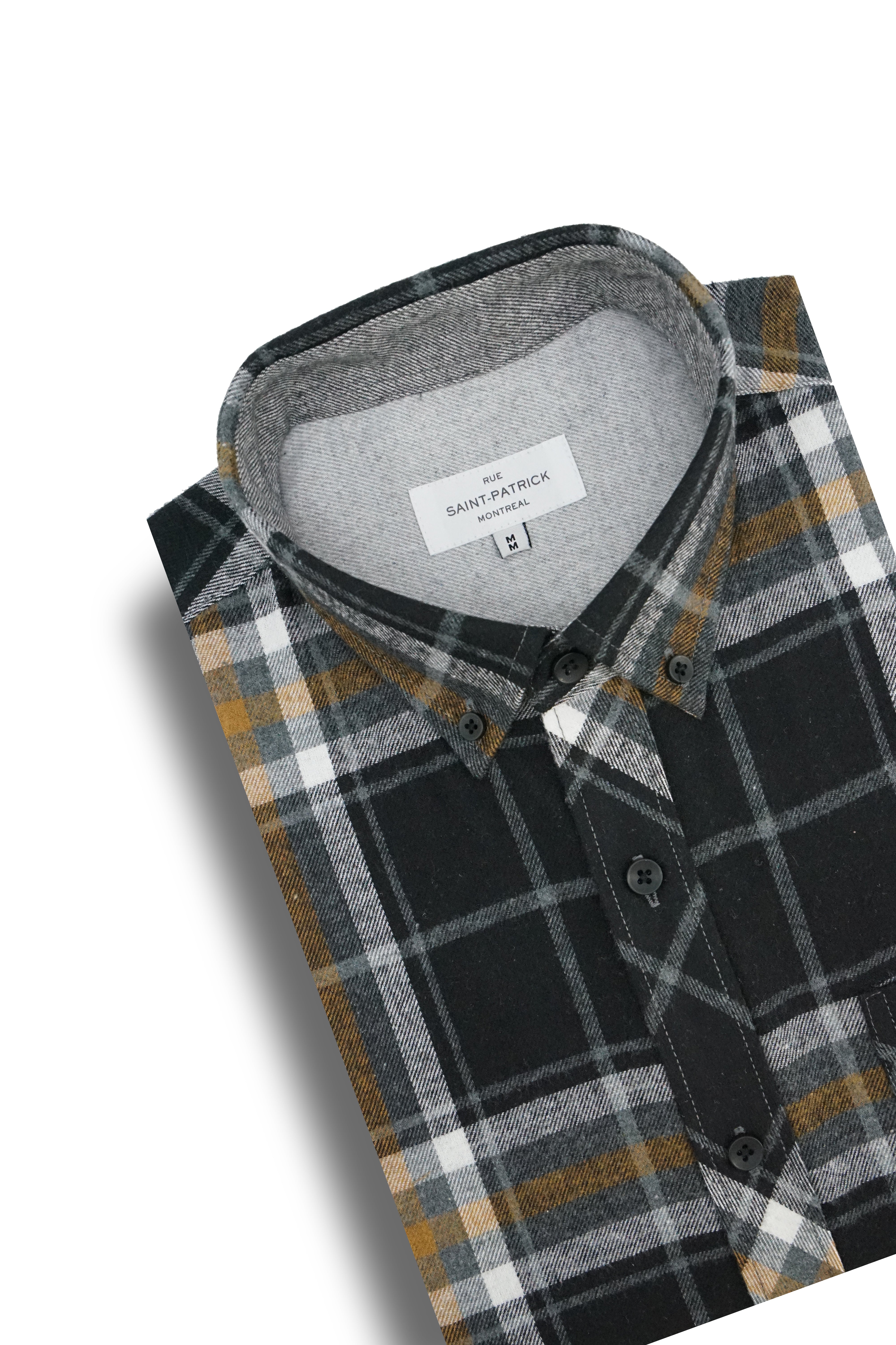Craigavon Flannel Shirt in Black and Graphite
