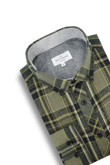 Chemise en flanelle Coleraine en olive et vert foncé