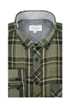 Chemise en flanelle Coleraine en olive et vert foncé
