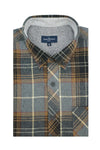 Chemise en flanelle Nijmegan en gris, anthracite et caramel