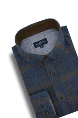 Chemise en flanelle Rathlin bleu marine et marron
