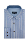 Beauchamp Striped Stretch Oxford Shirt in Aegean Blue and White