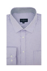 Brompton Striped Stretch Oxford Shirt in Lavender