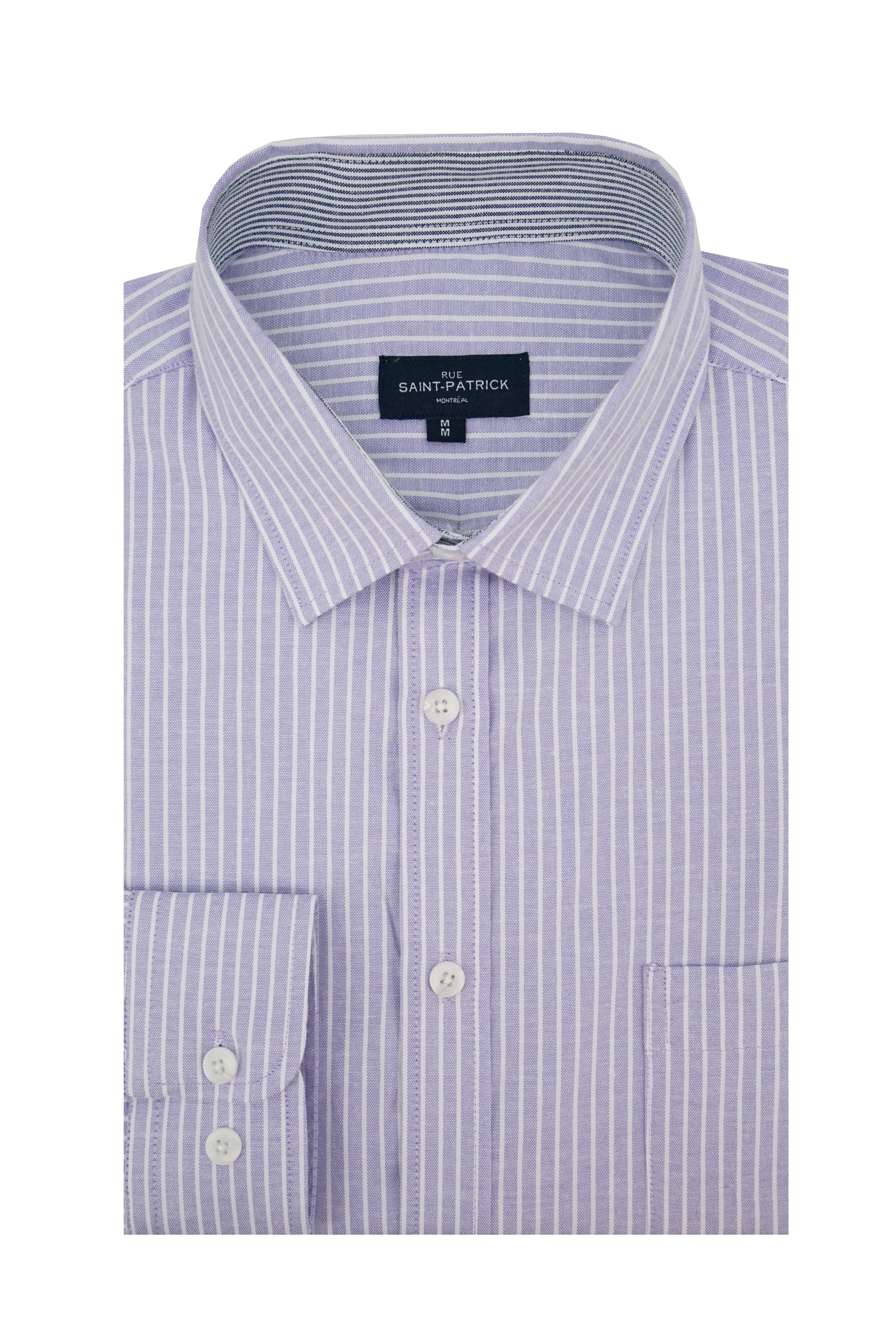 Brompton Striped Stretch Oxford Shirt in Lavender