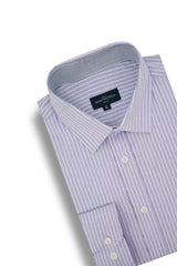 Brompton Striped Stretch Oxford Shirt in Lavender