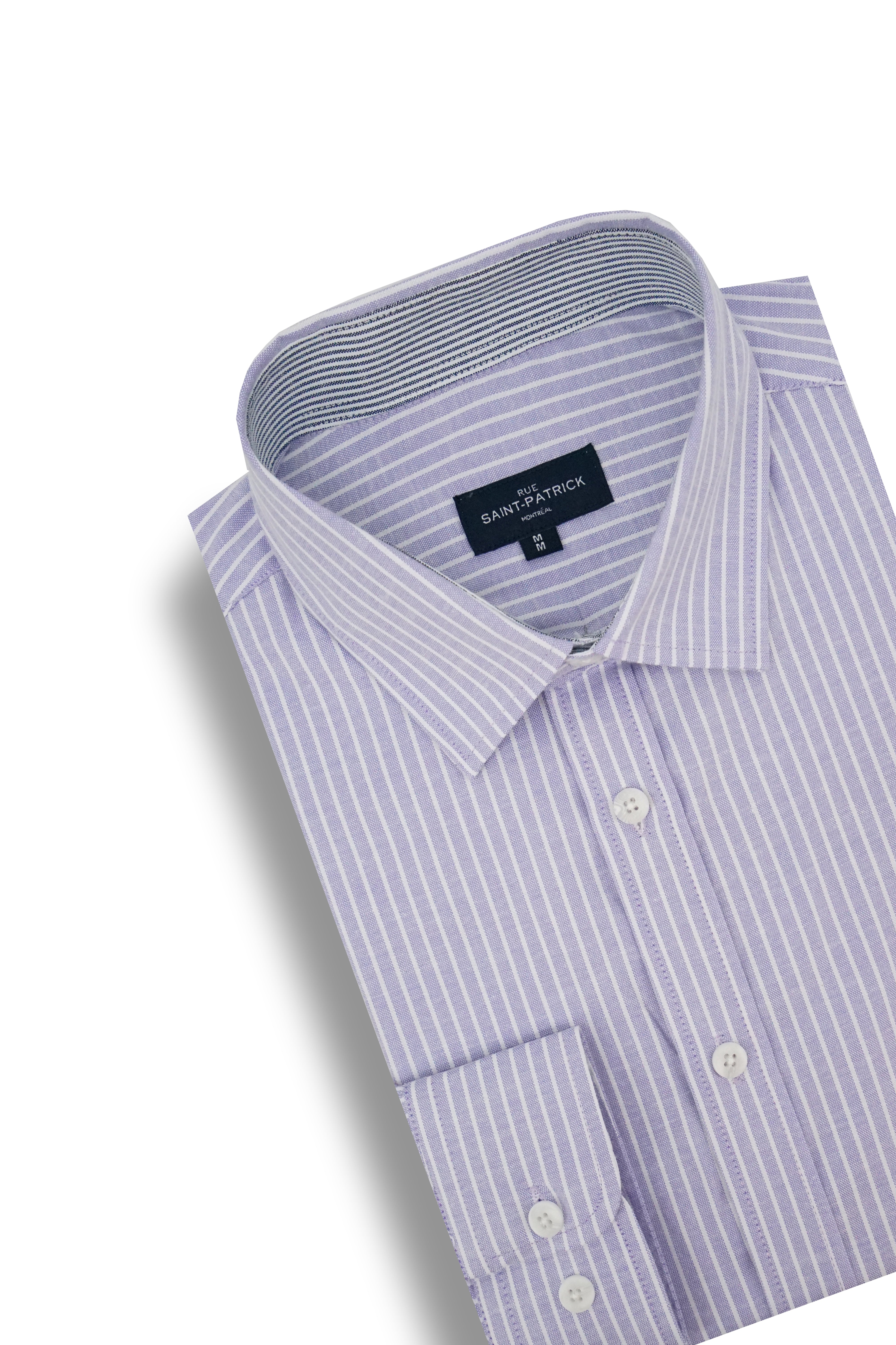 Brompton Striped Stretch Oxford Shirt in Lavender