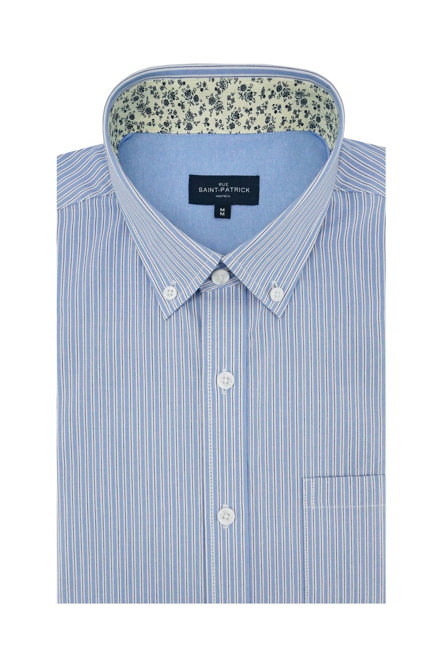 Monaghan Striped Short Sleeve Shirt – Sky Blue and White