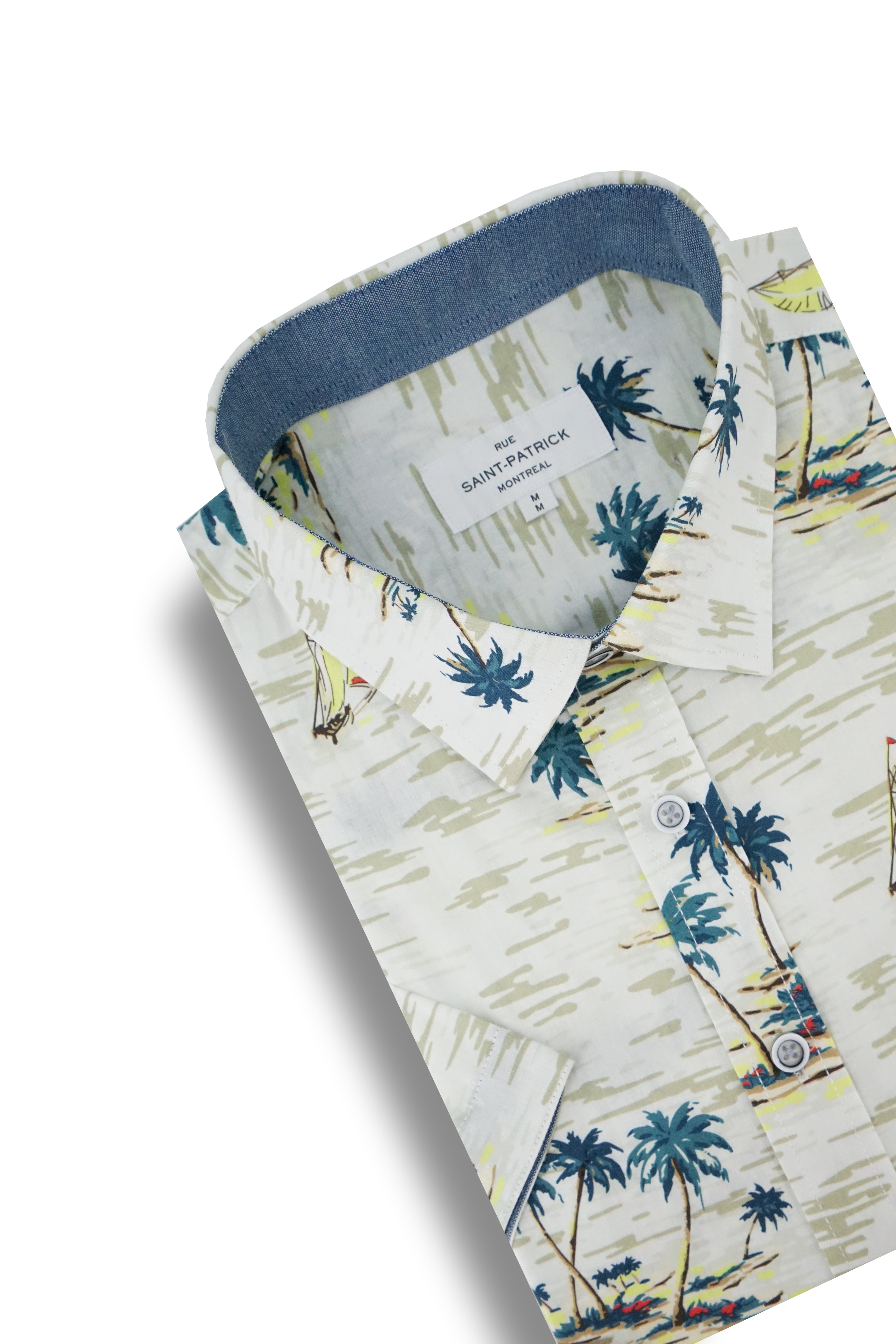 Cabra Short Sleeve Shirt in Soft Ivory and Beige