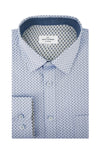 Fermoy Printed Stretch Poplin Shirt in Sky Blue
