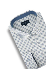 Killala Printed Stretch Poplin Shirt in White