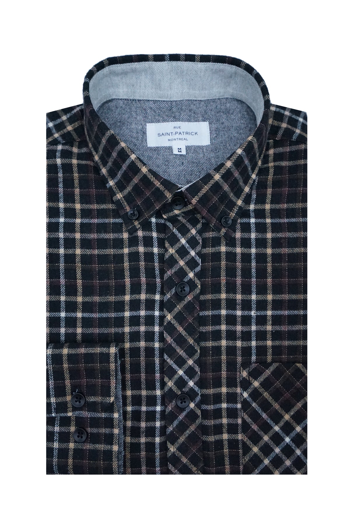 Chemise en flanelle à carreaux Tadoussac, noire