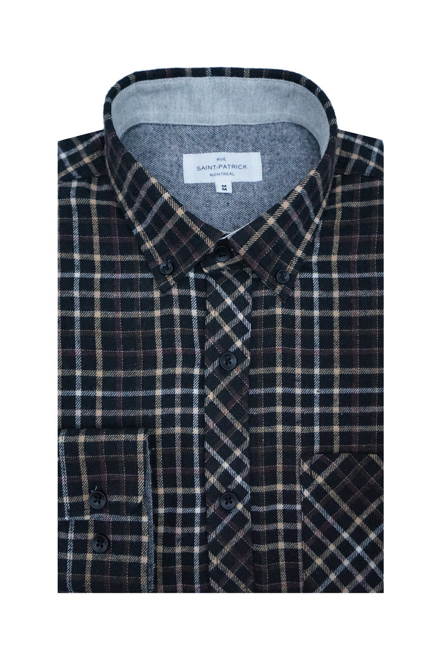 Tadoussac Plaid Flannel Shirt in Black