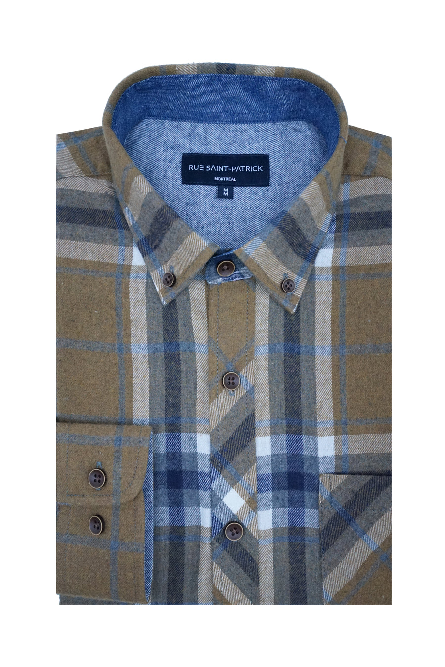 Revelstoke Flannel Shirt in Dijon and Slate Blue