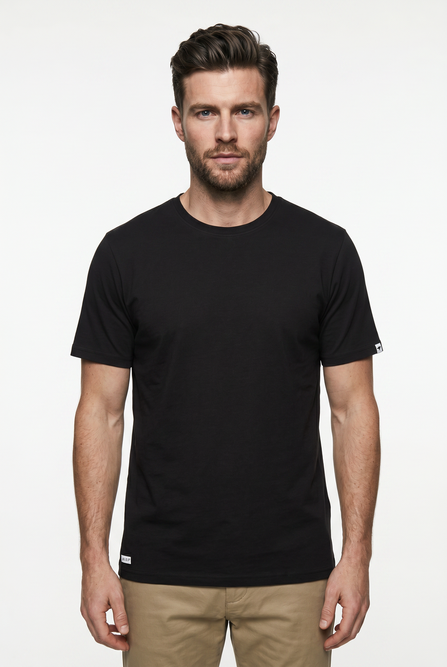 T-shirt à col rond en coton biologique Laganbank – Black