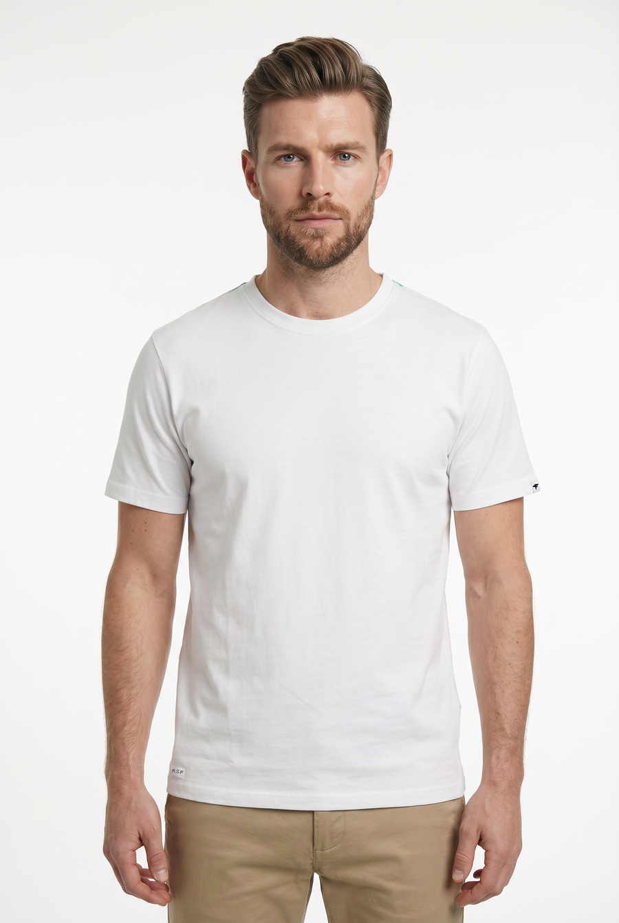 T-shirt à col rond en coton biologique Laganbank – White
