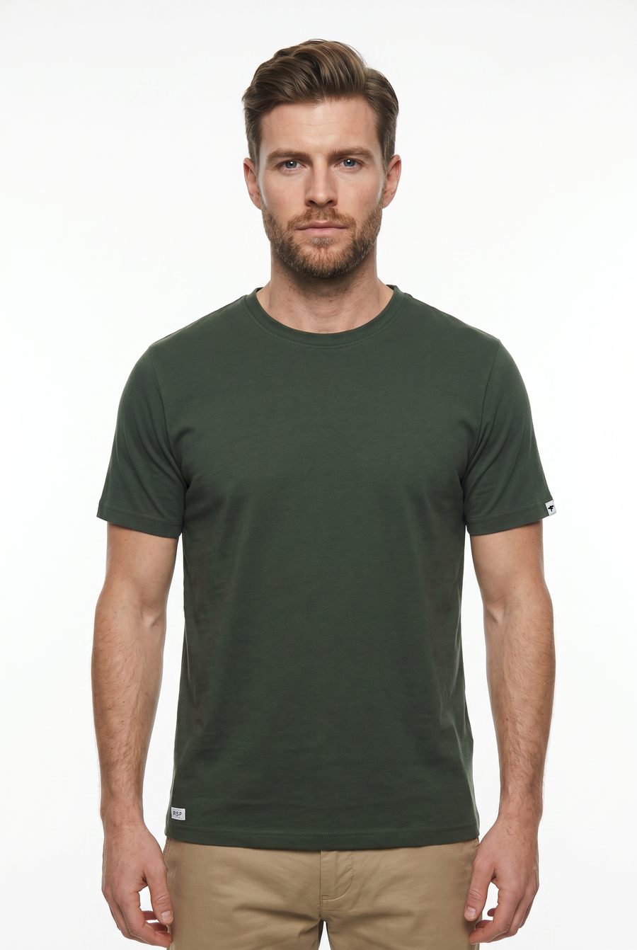 T-shirt à col rond en coton biologique Laganbank – Forest Green