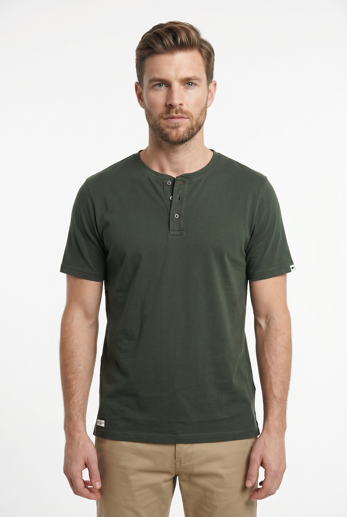 T-shirt henley en coton bio Shankill