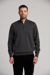 Fine Gauge 100% Cotton Quarter-Zip Sweater