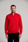 Pull quart de zip 100 % coton maille fine