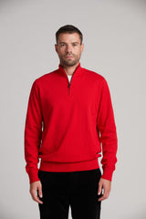 Fine Gauge 100% Cotton Quarter-Zip Sweater