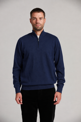 Fine Gauge 100% Cotton Quarter-Zip Sweater