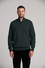 Fine Gauge 100% Cotton Quarter-Zip Sweater