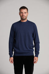 Pull col rond 100 % coton, maille fine