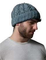 Chapeau en laine peignée Heritage fabriqué en Irlande en bleu sarcelle clair