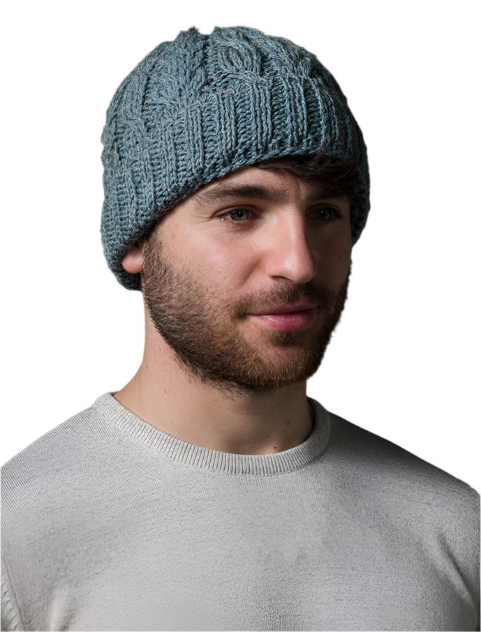 Chapeau en laine peignée Heritage fabriqué en Irlande en bleu sarcelle clair