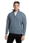 Pull à col zippé en mélange de laine Dongal en bleu Boathouse