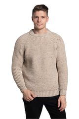 Pull col rond raglan Fisherman en flocons d'avoine