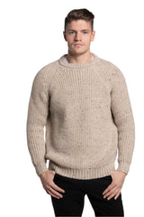 Pull col rond raglan Fisherman en flocons d'avoine