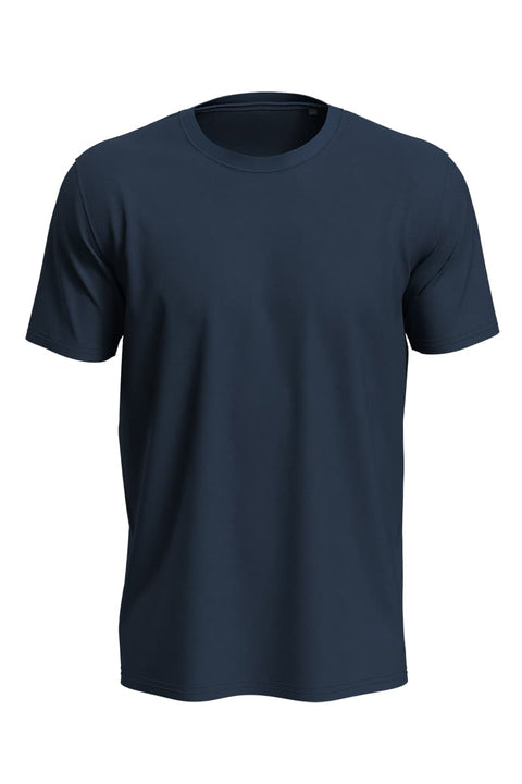 Cotton Crewneck T-Shirt in Midnight Blue