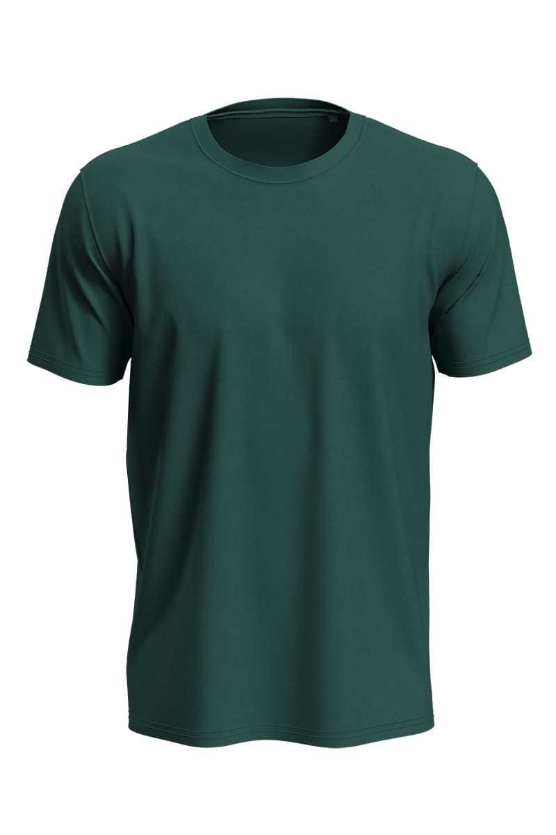 T-shirt ras du cou en coton vert bouteille