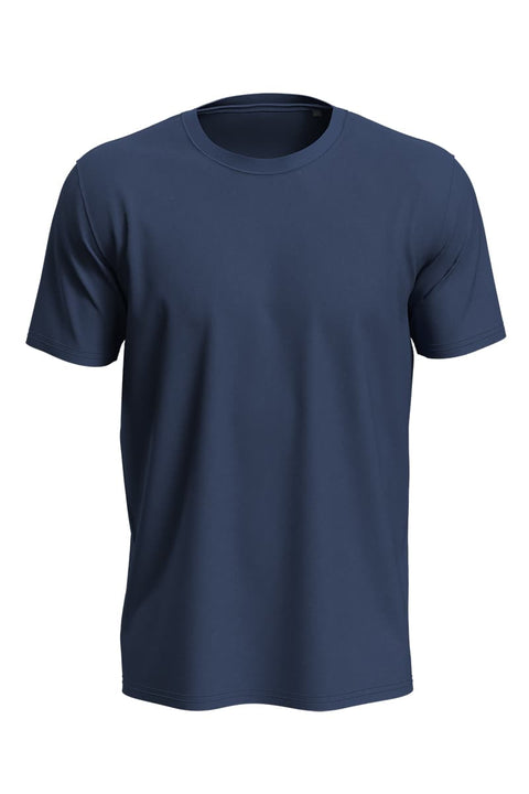 Cotton Crewneck T-Shirt in Navy Blue